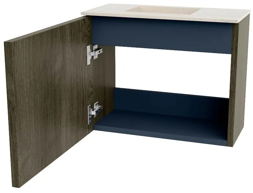 Mondiaz Joya DLux 50cm toiletmeubel shadow met wastafel faye links 1 kraangat meli