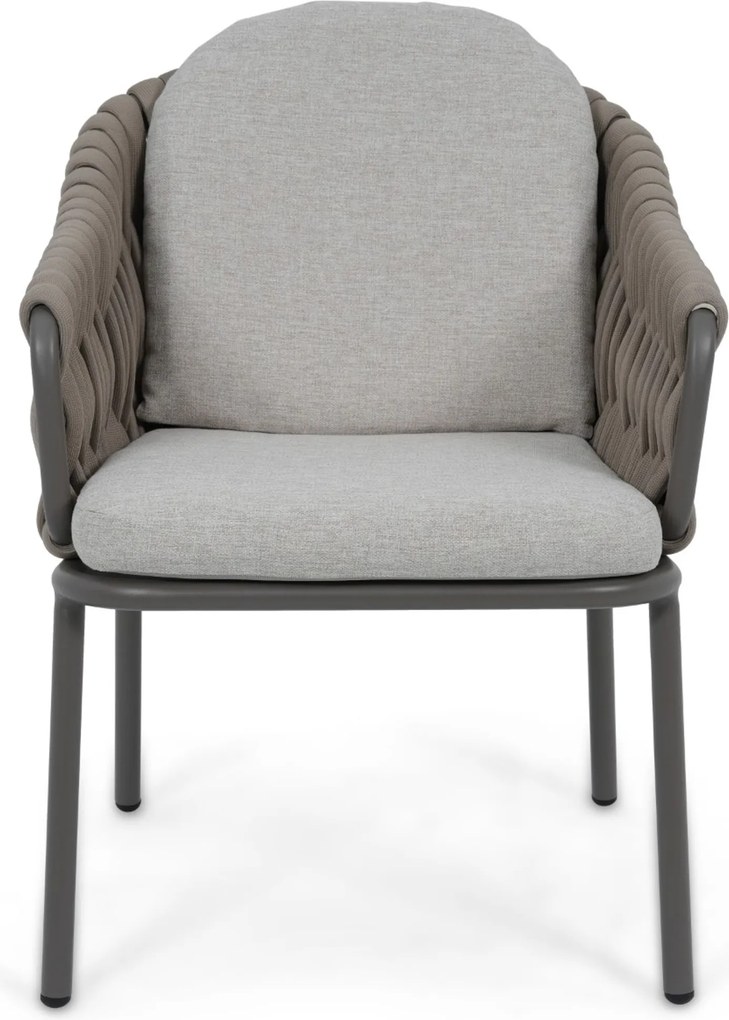 Tuinset Ronde Tuintafel 6 personen 158 cm Rope Taupe Santika Furniture Santika