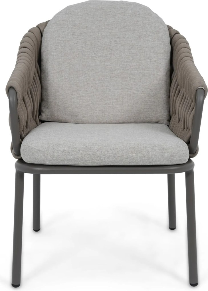 Tuinset Ronde Tuintafel 6 personen 180 cm Rope Taupe  Santika Furniture Santika