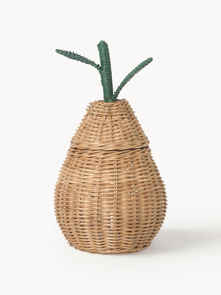 Handgemaakte kinderopbergmand Pear van rotan