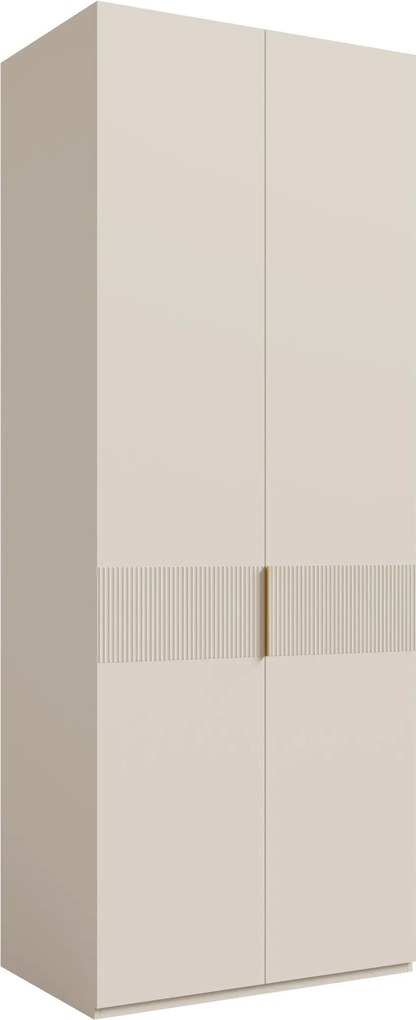 Kledingkast Toledo 136, Beige, 237x90x60cm, 106.5 kg, Kledingkast deuren: Met scharnieren