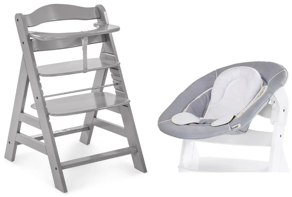 Kinderstoel Hauck Alpha+ Grey + Newborn Set Stretch Grey