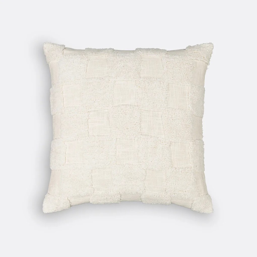 Kussenhoes in getuft katoen 65x65 cm, Renzo