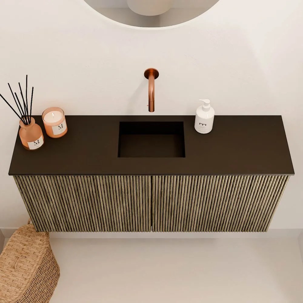 Mondiaz Joya 90cm toiletmeubel dusk met wastafel faye midden zonder kraangat urban