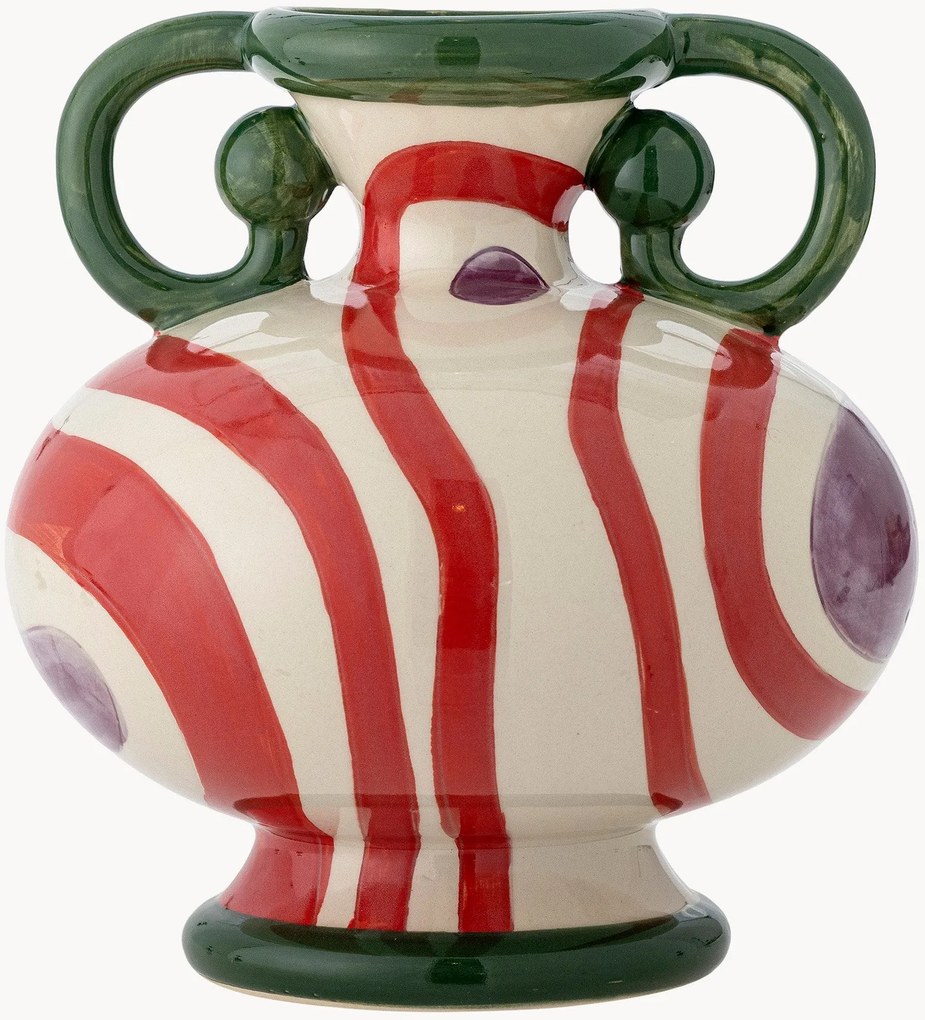 Handbeschilderde decoratieve vaas Betiva van steengoed, H 26 cm