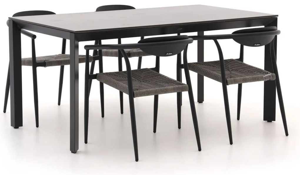 + 10% kassakorting | Diningset Manifesto  | 4 personen sintered stone | Tuinset stapelbaar | 5-delig | Kees Smit Tuinmeubelen