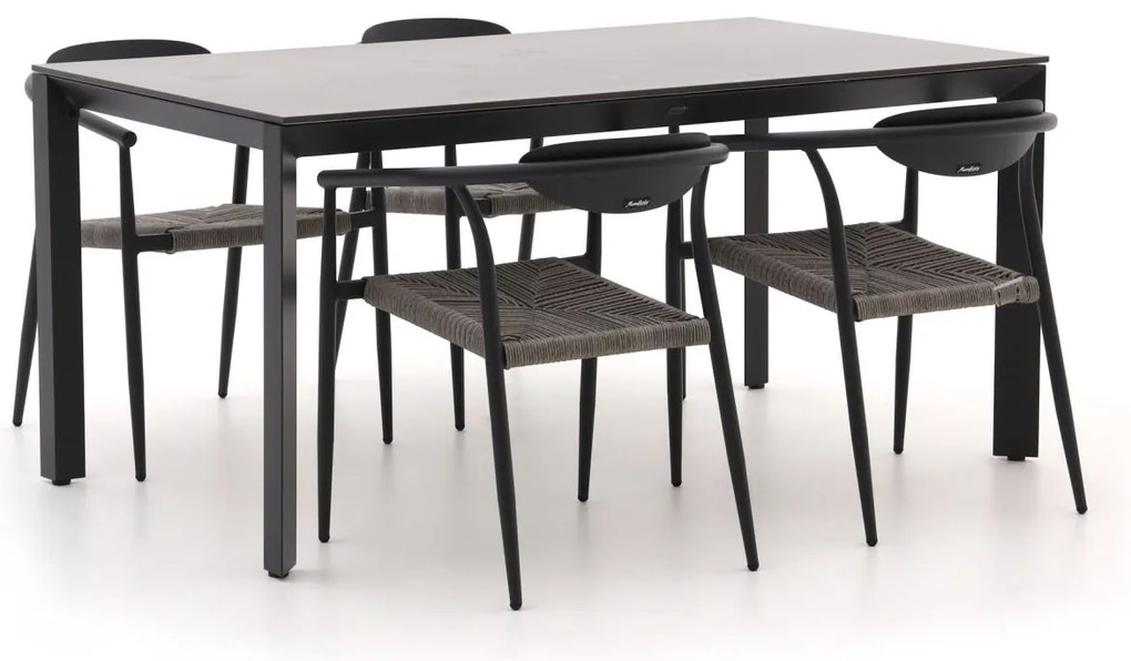 Diningset Manifesto  | 4 personen aluminium | Tuinset stapelbaar | 5-delig | Kees Smit Tuinmeubelen