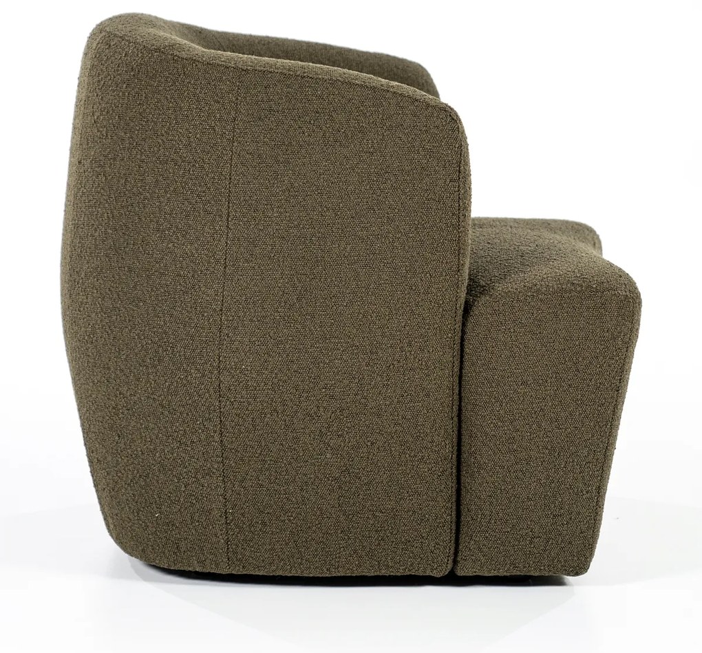 Eleonora Charlotte Ronde Fauteuil Groen Boucle