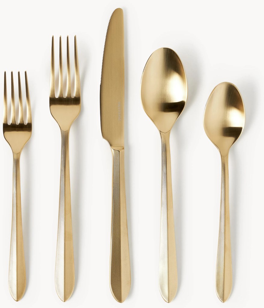 Geborstelde roestvrijstalen bestekset Thibaud, in verschillende maten