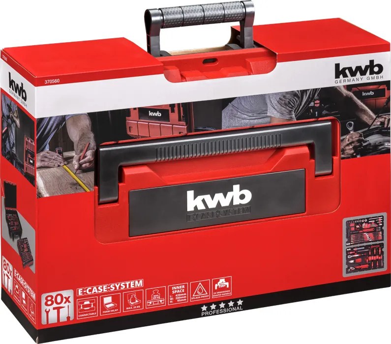KWB Gereedschapskoffer 80-delig in E-case