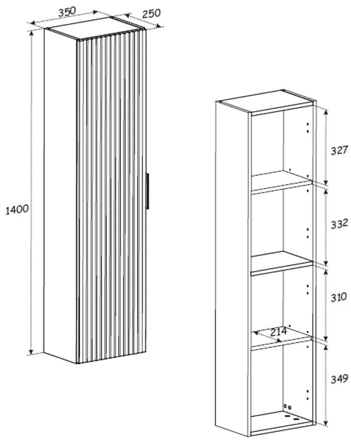 Comad Adele Oak FSC kolomkast 35x25x140cm eiken