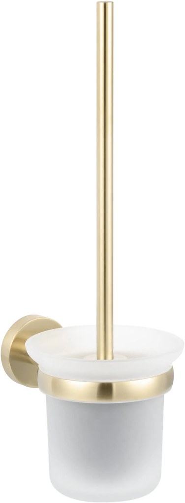 Saqu Eurotrend toiletborstel met wandhouder geborsteld messing