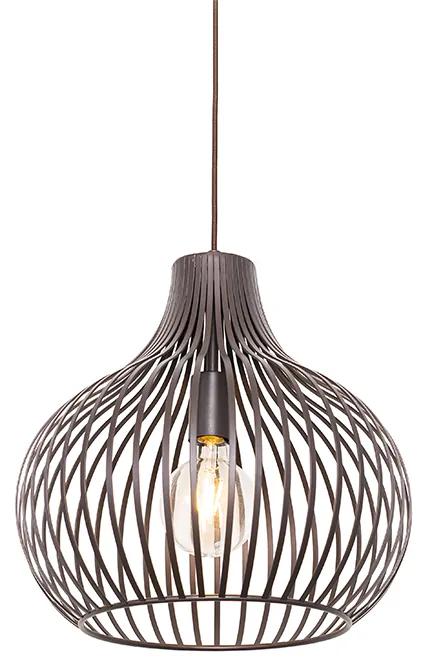 Moderne hanglamp bruin 38 cm - Saffira Modern E27 rond Binnenverlichting Lamp