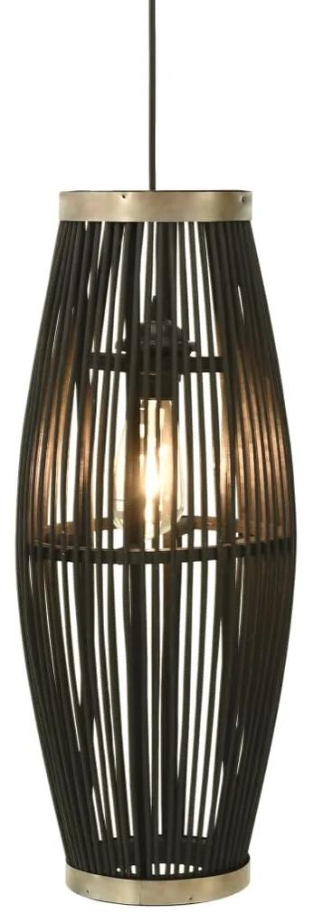 vidaXL Hanglamp ovaal 40 W E27 25x62 cm wilgen zwart
