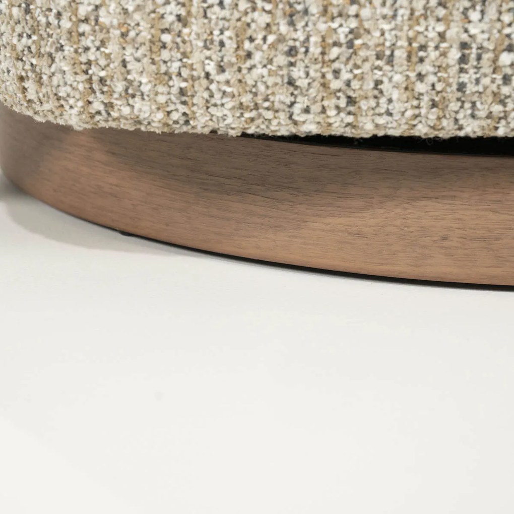 Draaibare Fauteuil Taupe Met Walnoot Hout