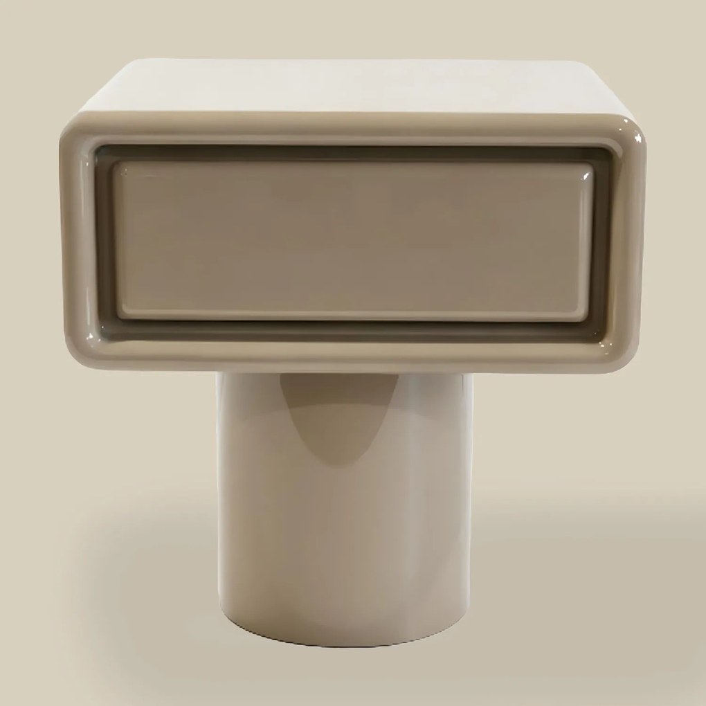 Nachtkastje Hoogglans Beige - 51x39x52cm.