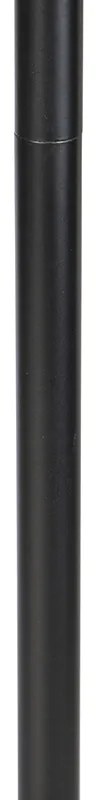 Design vloerlamp zwart met zwart-wit kap 47 cm - Simplo