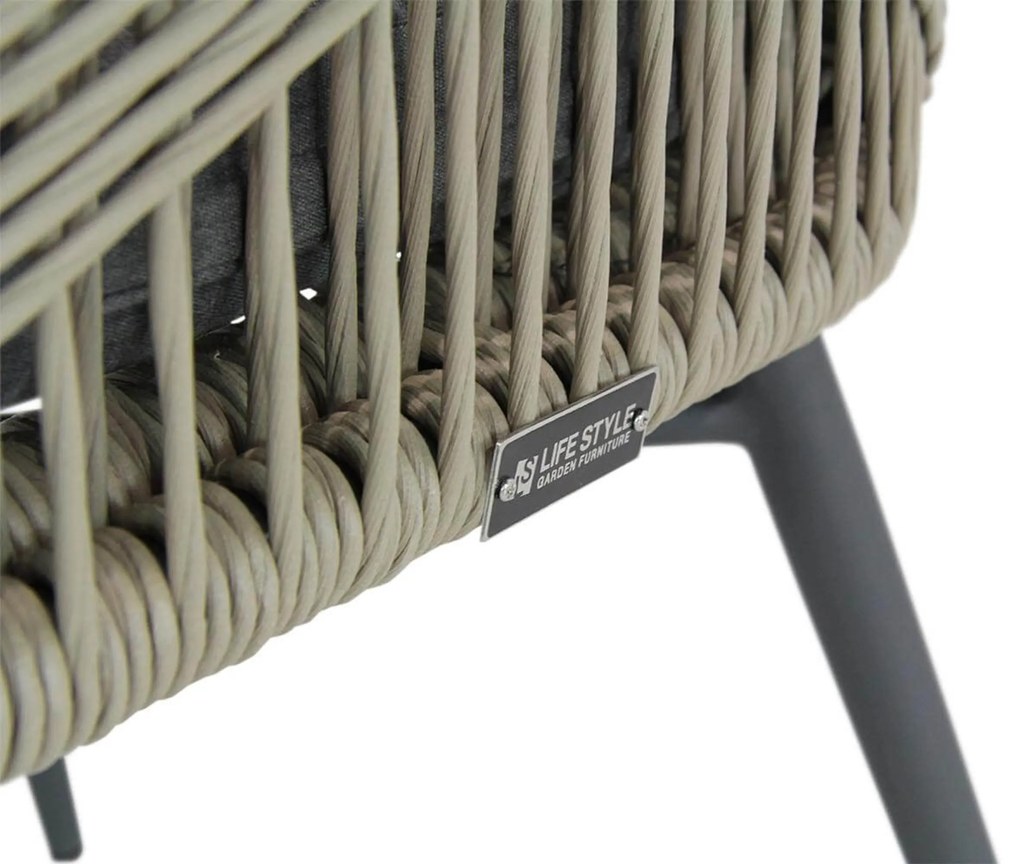 Tuinset 6 personen 230 cm Wicker Taupe Lifestyle Garden Furniture Advance/Veneto