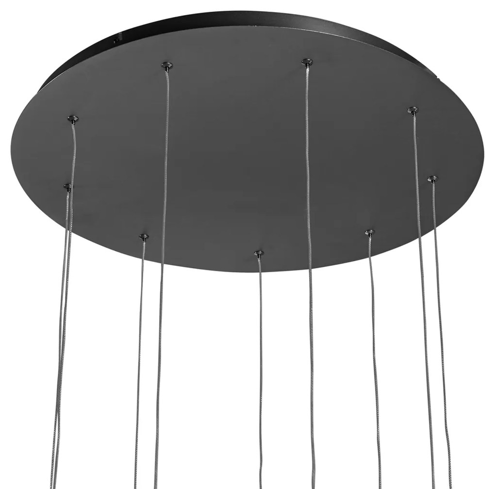 Design hanglamp zwart 9-lichts incl. LED 3-staps dimbaar - Vide Anella