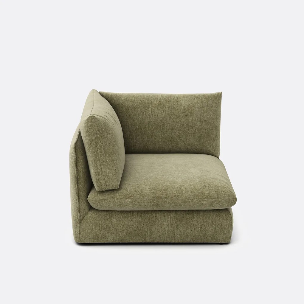 Hoekelement voor modulaire bank, in gemêleerd polyester, Malo