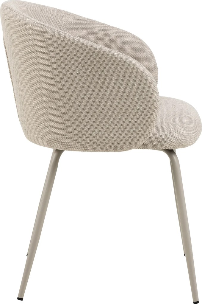 CLARA Beige (Basel 24 stof)/beige poten - MODERNE GESTOFFEERDE KUIPSTOEL VOOR WOONKAMER/EETKAMER/KANTOOR LOFT