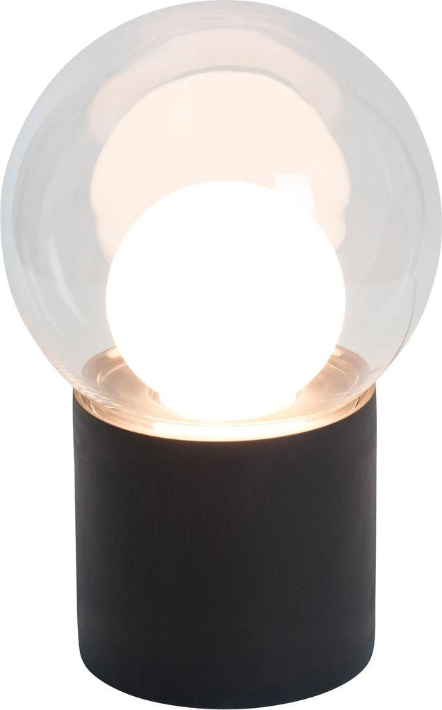 Pulpo Boule large vloerlamp zwart met transparant en opaalglas