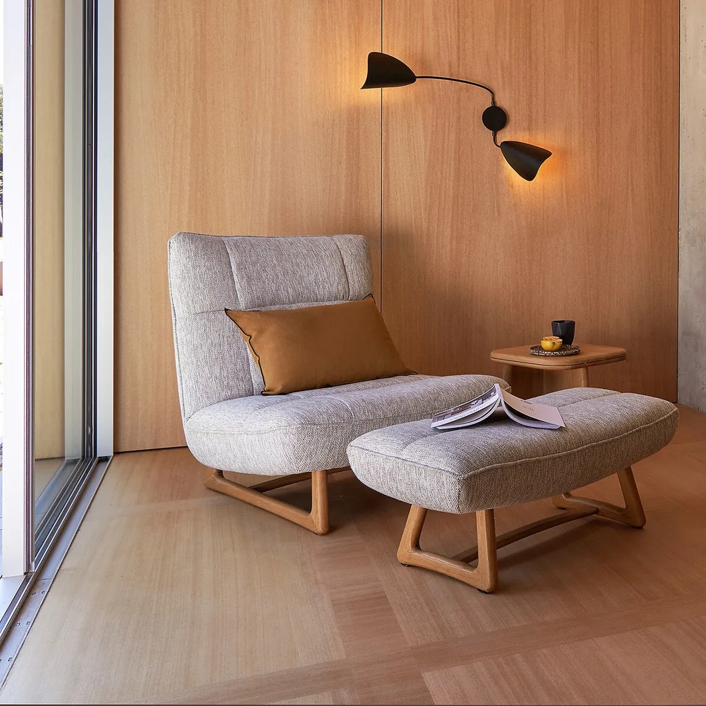 Fauteuil versie eik en mêlee stof, Lafar