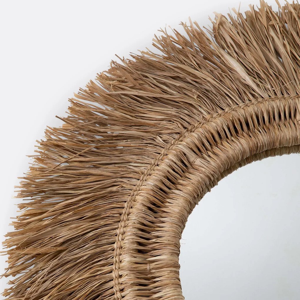 Ronde spiegel in rotan en sisalØ100 cm, Loully