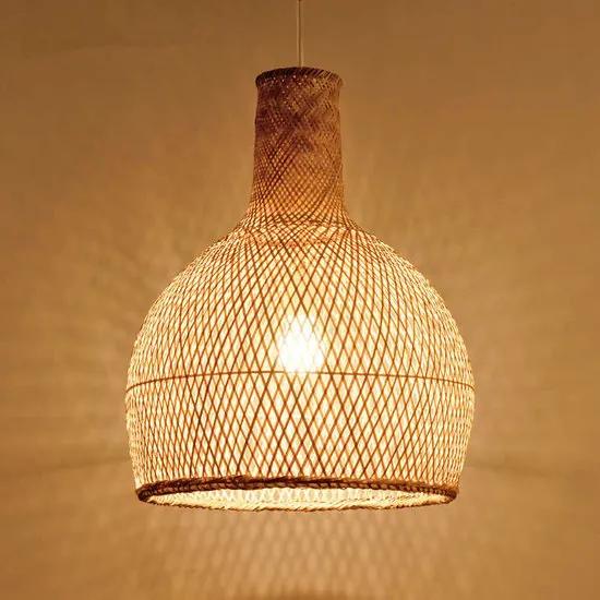 Bamboe Hanglamp, Handgemaakt, Naturel, â40 cm