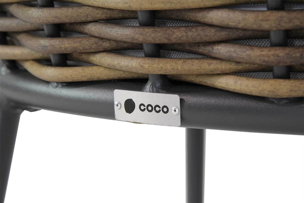 Tuinstoel Aluminium/wicker Grijs-antraciet Coco Olivine