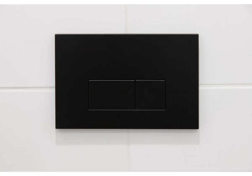 Qeramiq Push metalen drukplaat mat zwart met vierkante knoppen voor o.a. UP320 inbouwreservoir