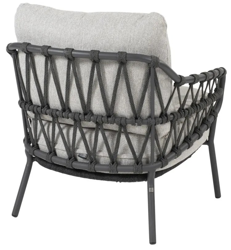 4 Seasons Outdoor Calpi low dining set met Saba tafel Ø 160 cm    antraciet weerbestendig