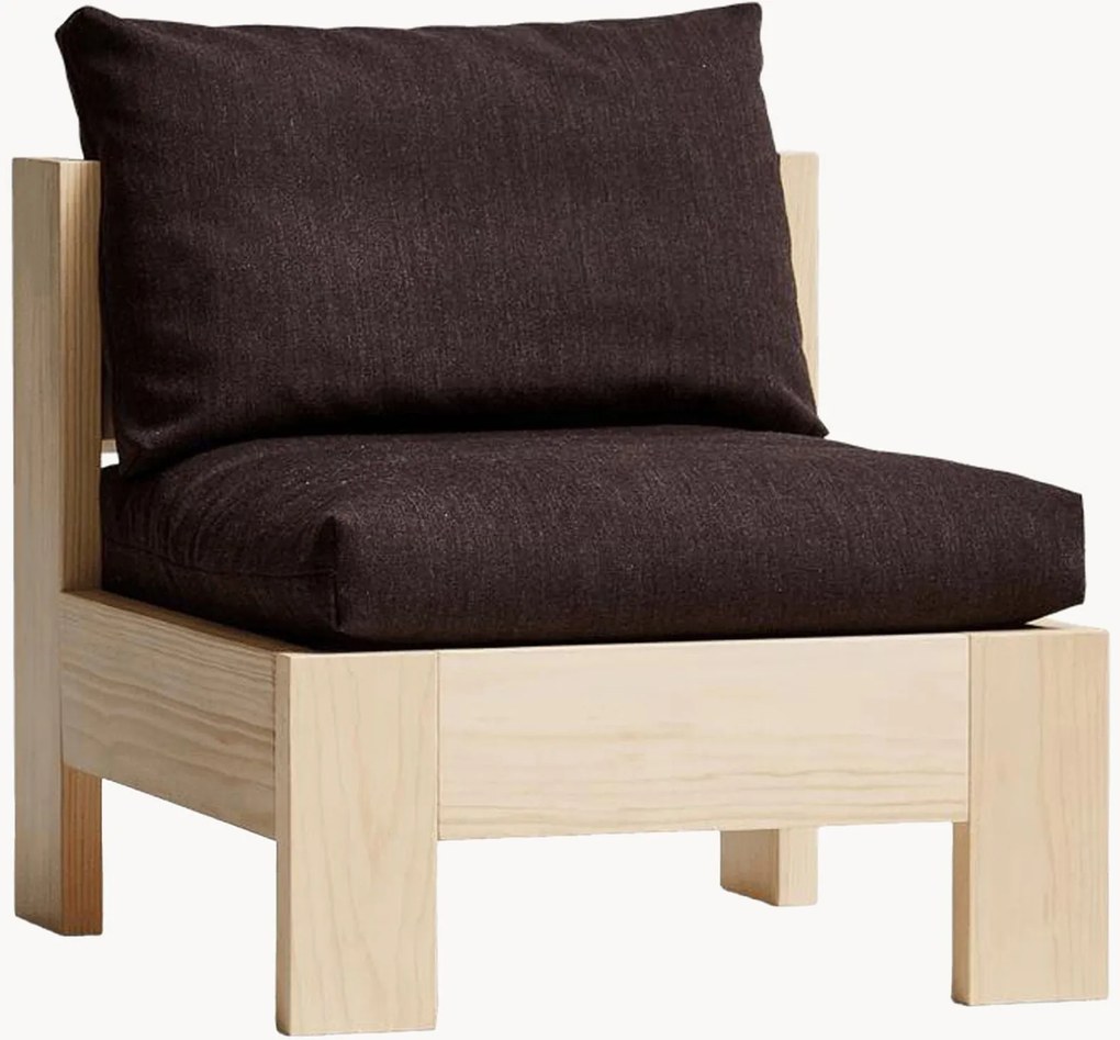 Loungefauteuil Icon van grenenhout met wollen kussen