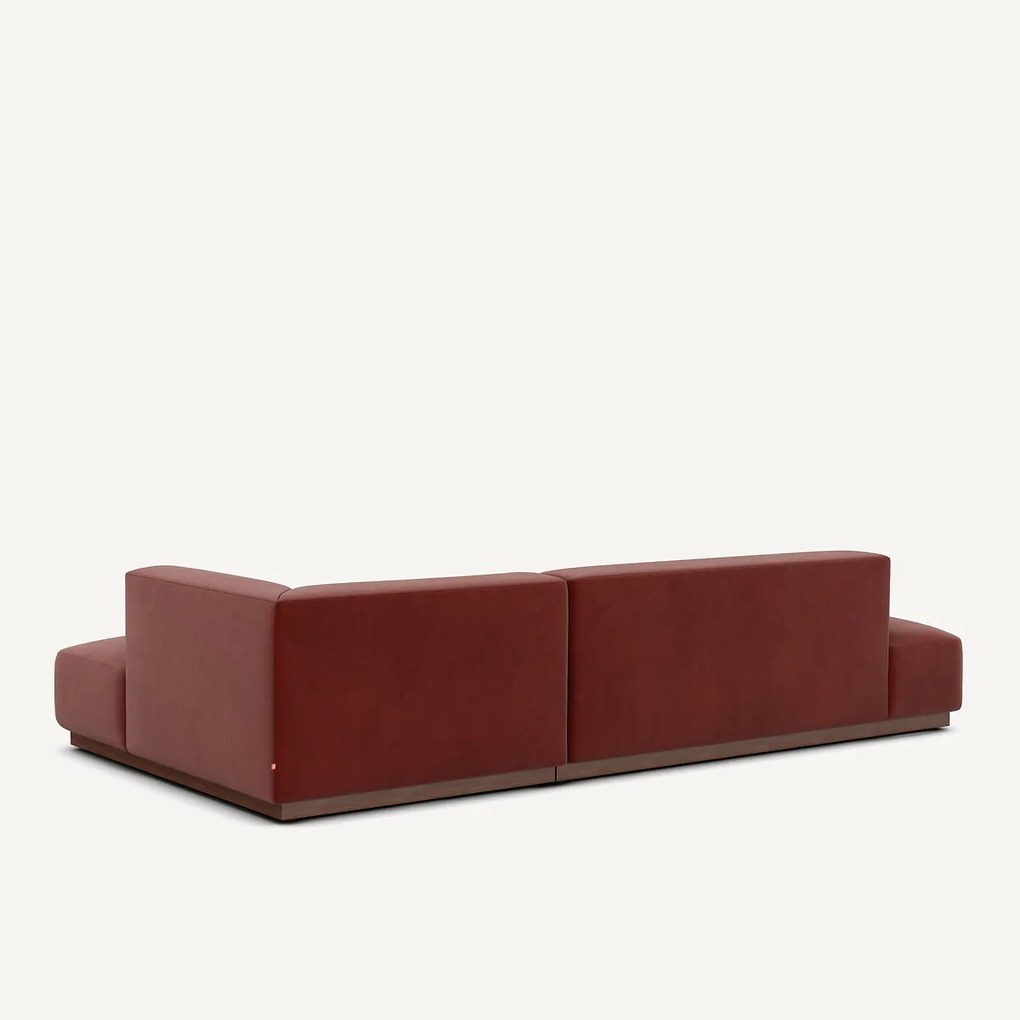 Rechter hoekbank XL in fluweel, Jacopo