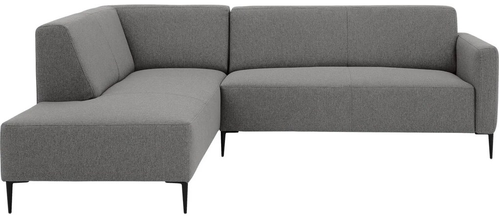 Goossens  Key West grijs, stof, 2,5-zits, modern design met ligelement links
