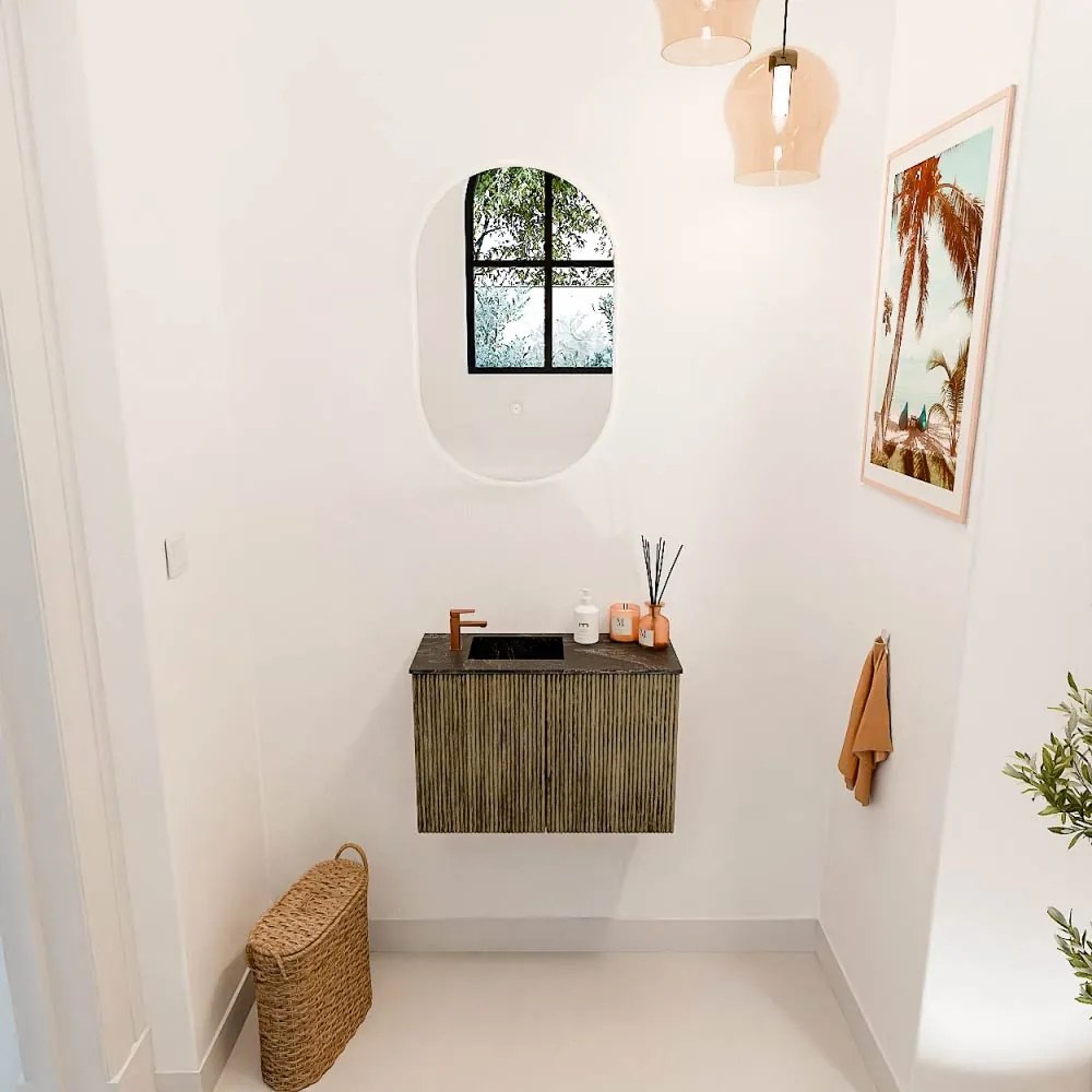 Mondiaz Joya DLux 60cm toiletmeubel dusk met wastafel faye links 1 kraangat lava