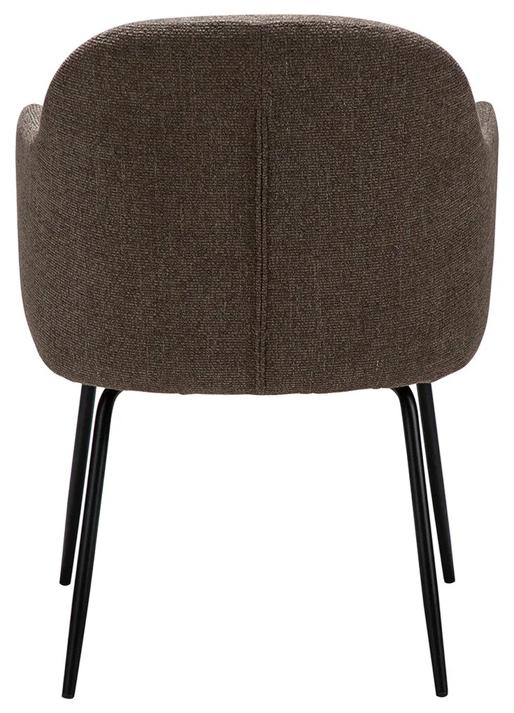 Dan-Form Bae Luxe Eetkamerstoel Met Armleuningen Zwart Boucle