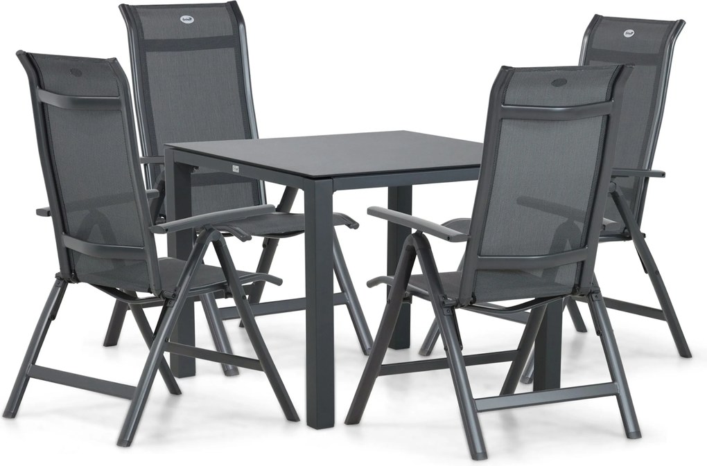 Tuinset 4 personen 90 cm Aluminium/textileen Grijs Hartman Alice/Mateo