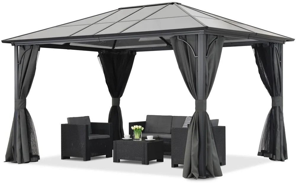 Moderne tuinprieel Santiago 3x4m Tuinpunt antracyt