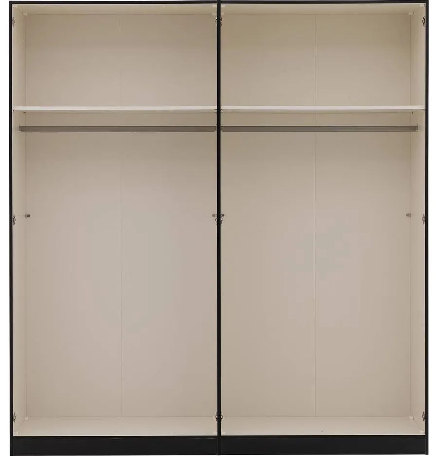 Goossens Kledingkast Easy Storage Ddk, Kledingkast 203 cm breed, 220 cm hoog, 2x glas draaideur en 2x spiegel draaideur midden