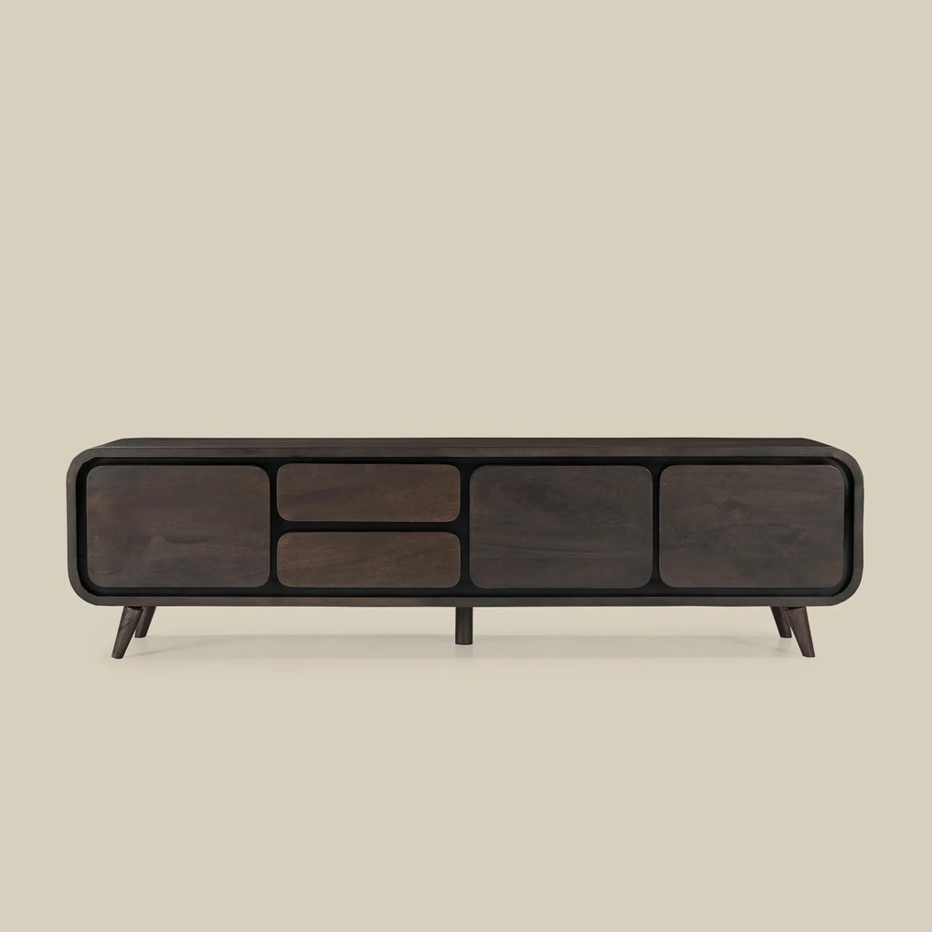 Donkerbruin Tv-meubel Mangohout 200cm - 200x40x55cm.