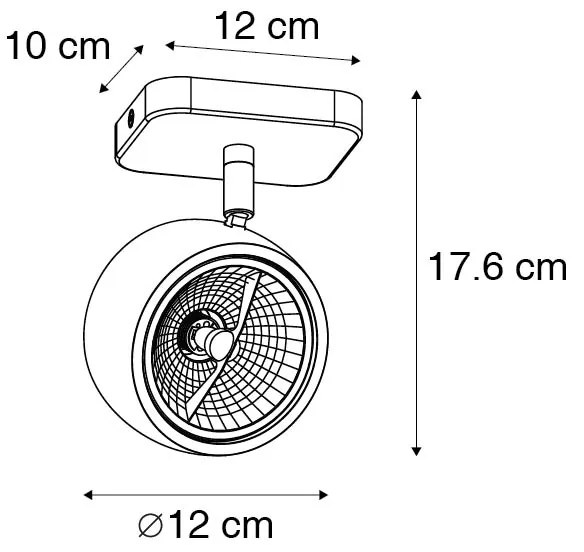 Design spot wit vierkant draai- en kantelbaar - Go Nine