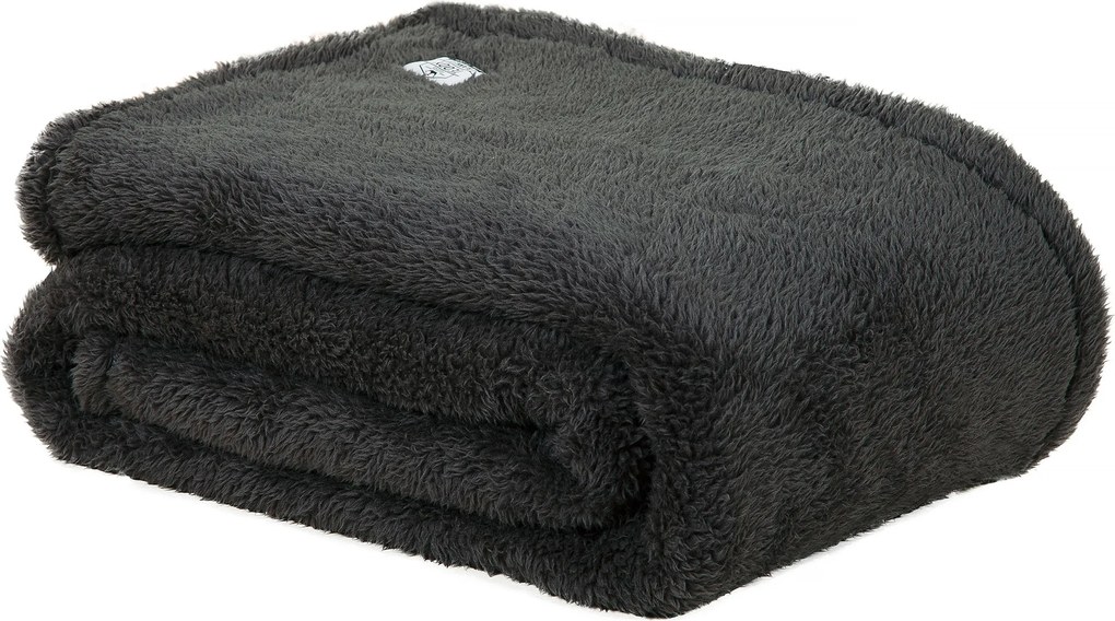Teddy Fleece Deken - Ultrazacht - 130x170 cm - antraciet