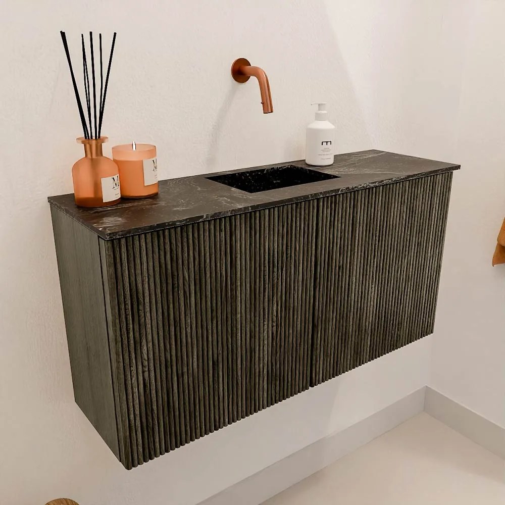 Mondiaz Joya DLux 80cm toiletmeubel shadow met wastafel faye midden zonder kraangat lava