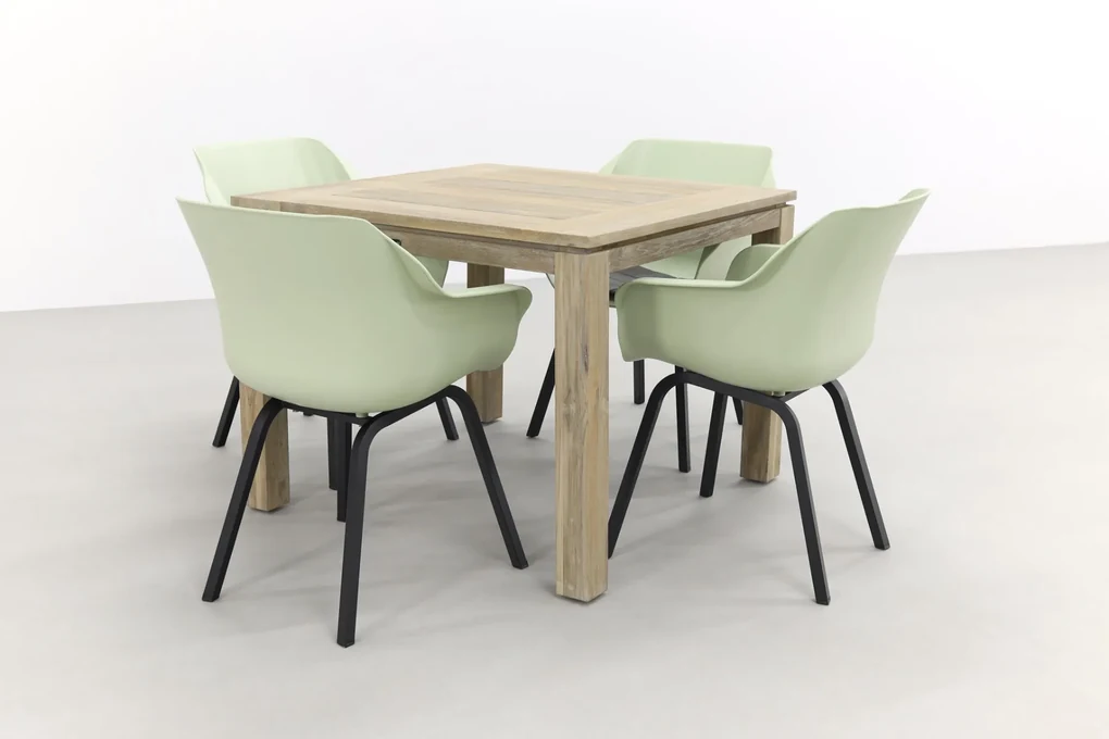 Sophie tuinstoel French Green/Rome grey 100 cm. - tuinset 5-delig
