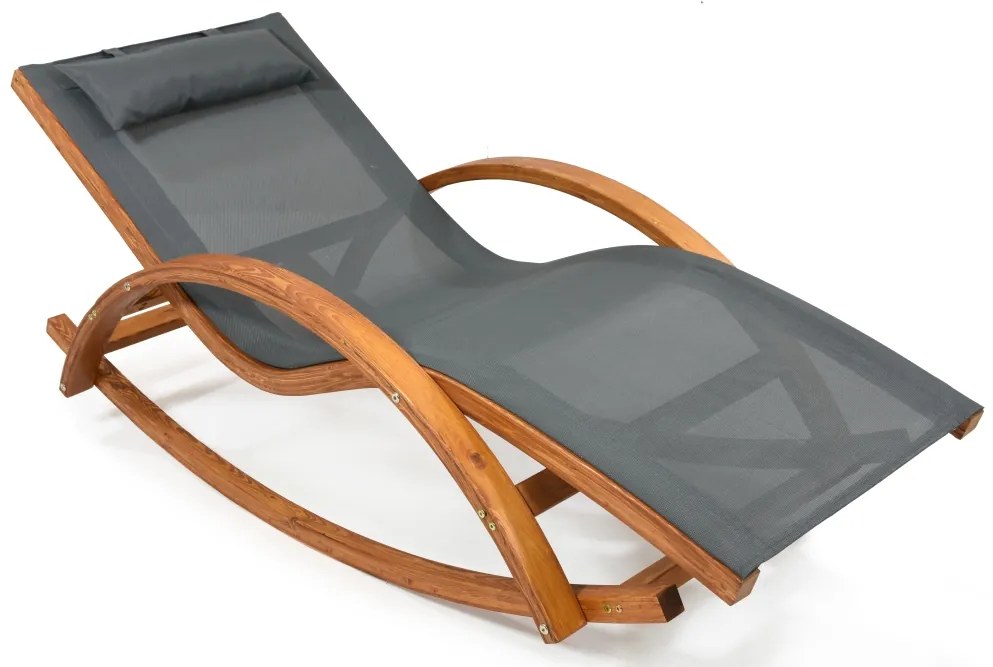 Houten schommel-ligbed Elba Garden Point grijs