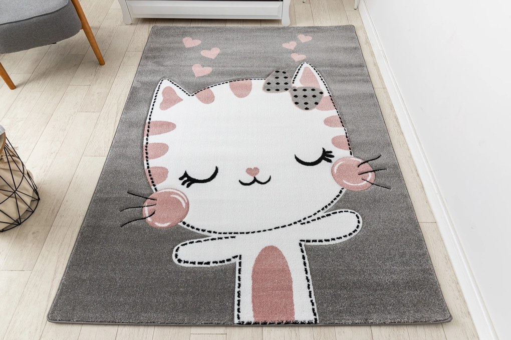 Tapijt PETIT KITTY kat poes poesje grijskleuring