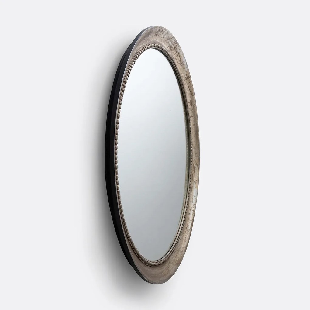 Ronde spiegel in massief mangohoutØ100 cm, Afsan