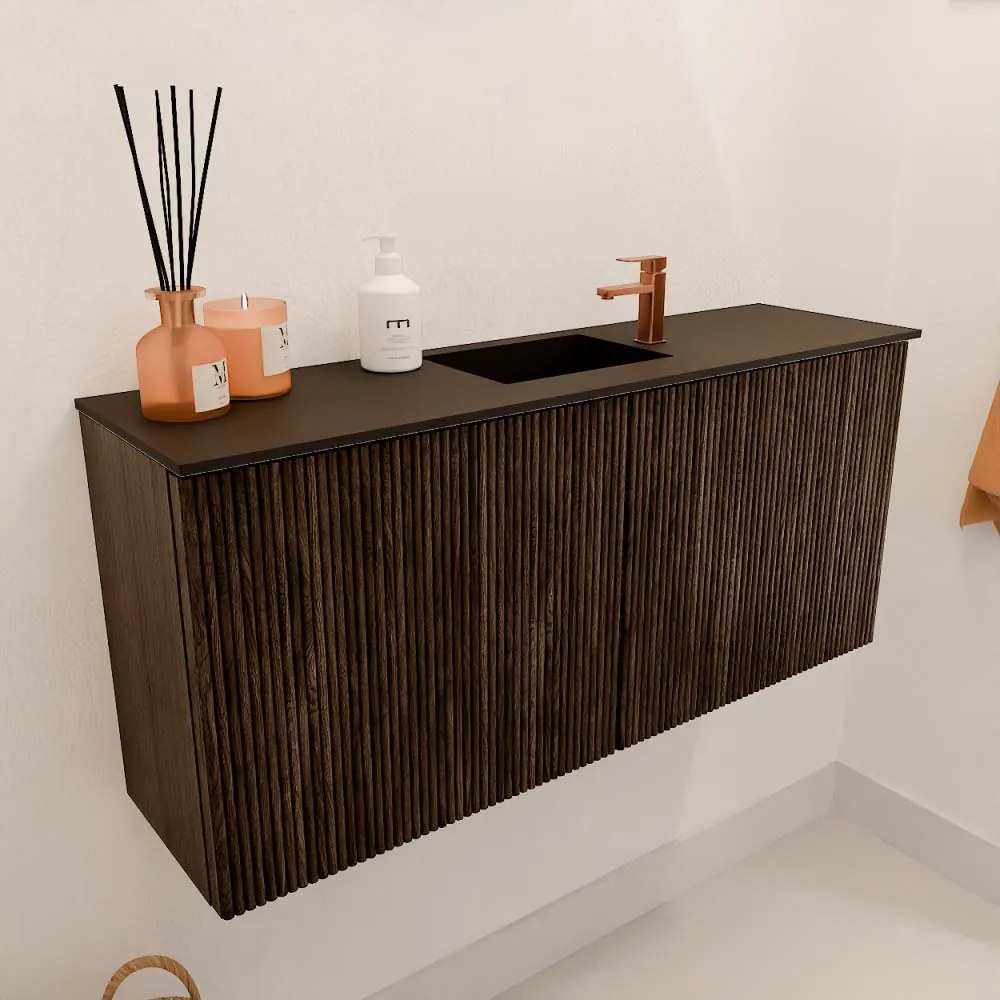 Mondiaz Joya 90cm toiletmeubel walnut met wastafel faye midden 1 kraangat urban