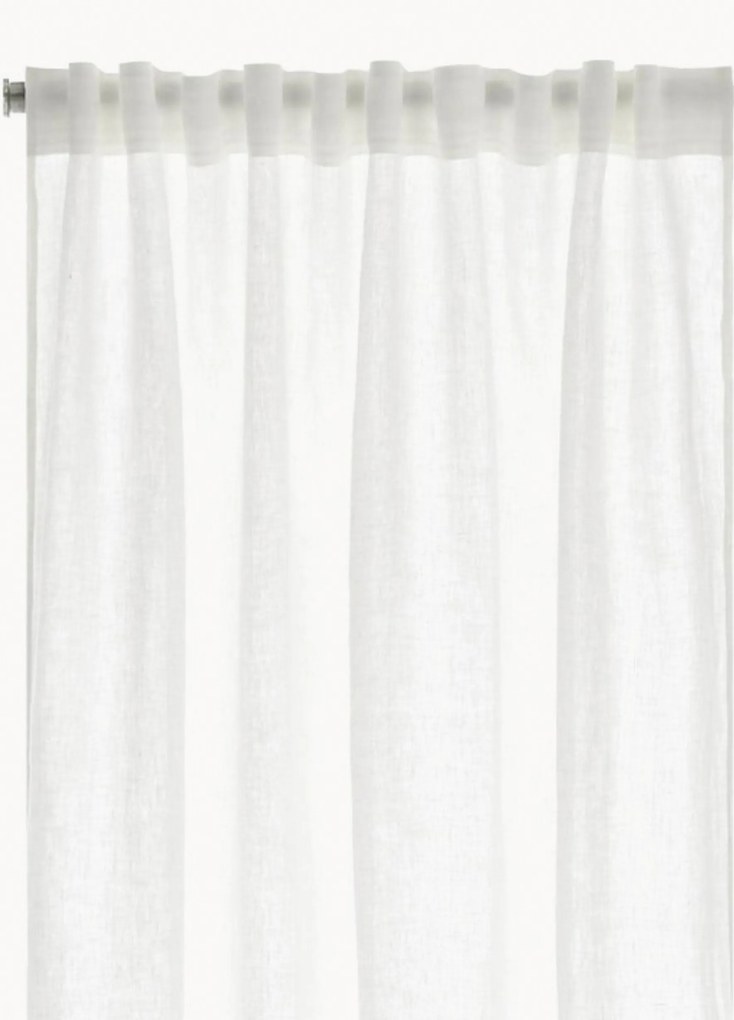 Linnen lichtdoorlatende multibandgordijnen Malva, 2-delig, B 135 cm